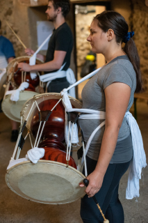 Janggu-Unterricht am Taiko Spirit 2022
