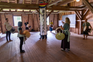 Janggu-Unterricht am Taiko Spirit 2022